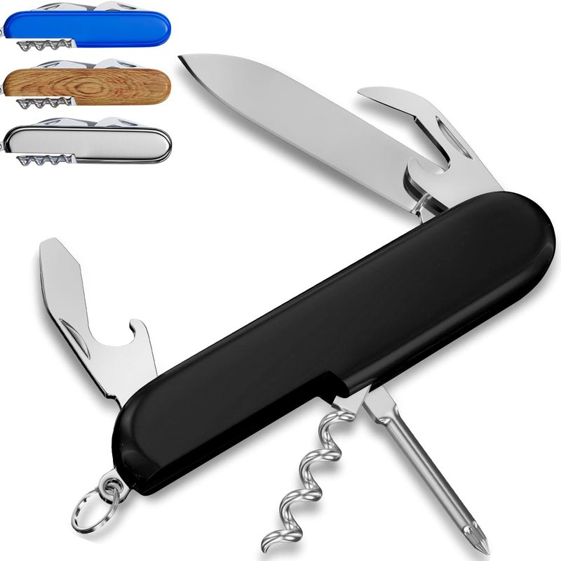 GOOD WORKER Small Pocket Knife 6 in 1 - Keychain Multitool - Compact Kids Pocket Knife with Bottle Opener, Can Opener, Corkscrew, Phillips Screwdriver - EDC Gift for Men, Women, Camping, Hiking, Travel - 5005 - Image 1